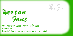 marton font business card
